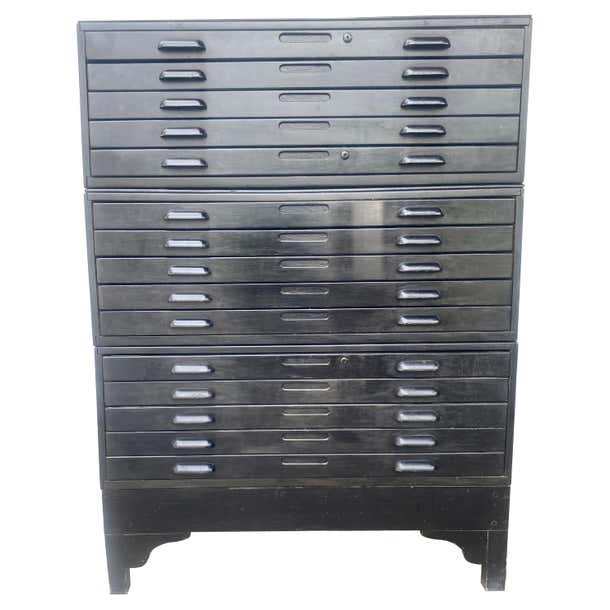 Antique Hamilton 15 drawer Stacking Flat File For Sale at 1stDibs
