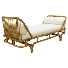 Mid-Century Modern Bamboo Daybed, Italy, 1960s - New Upholstery