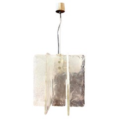 Carlo Nason for Mazzega of Italy Glass Panel Chandelier