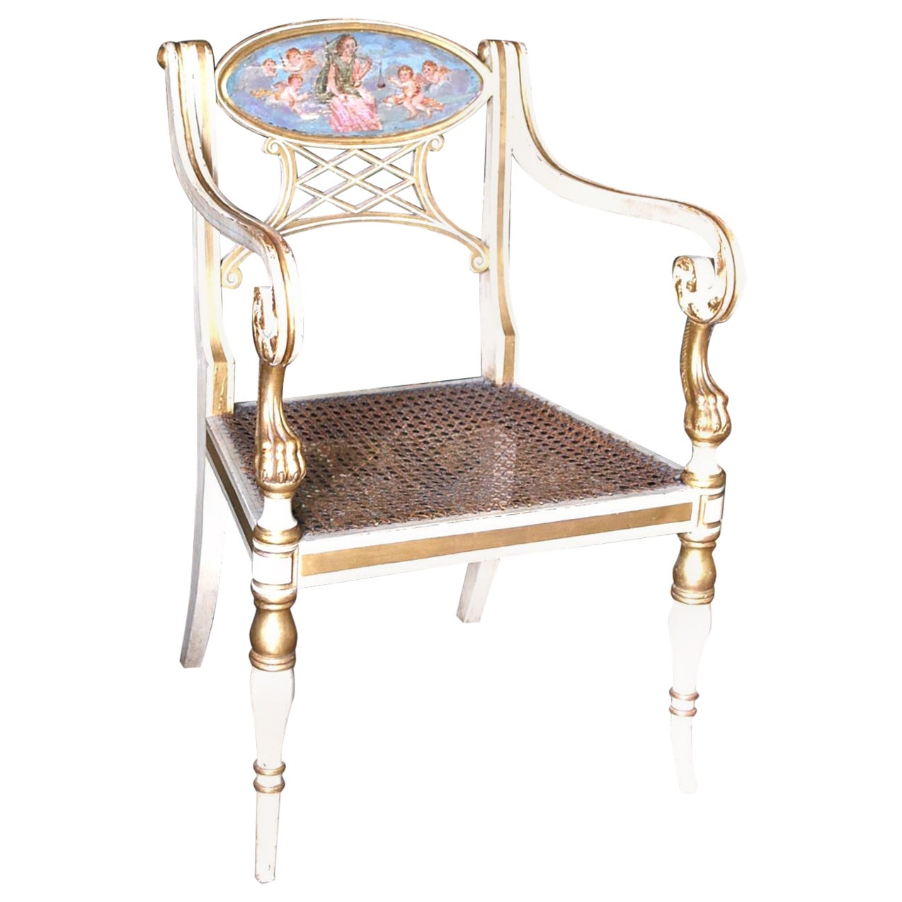 Regency Painted Armchair For Sale