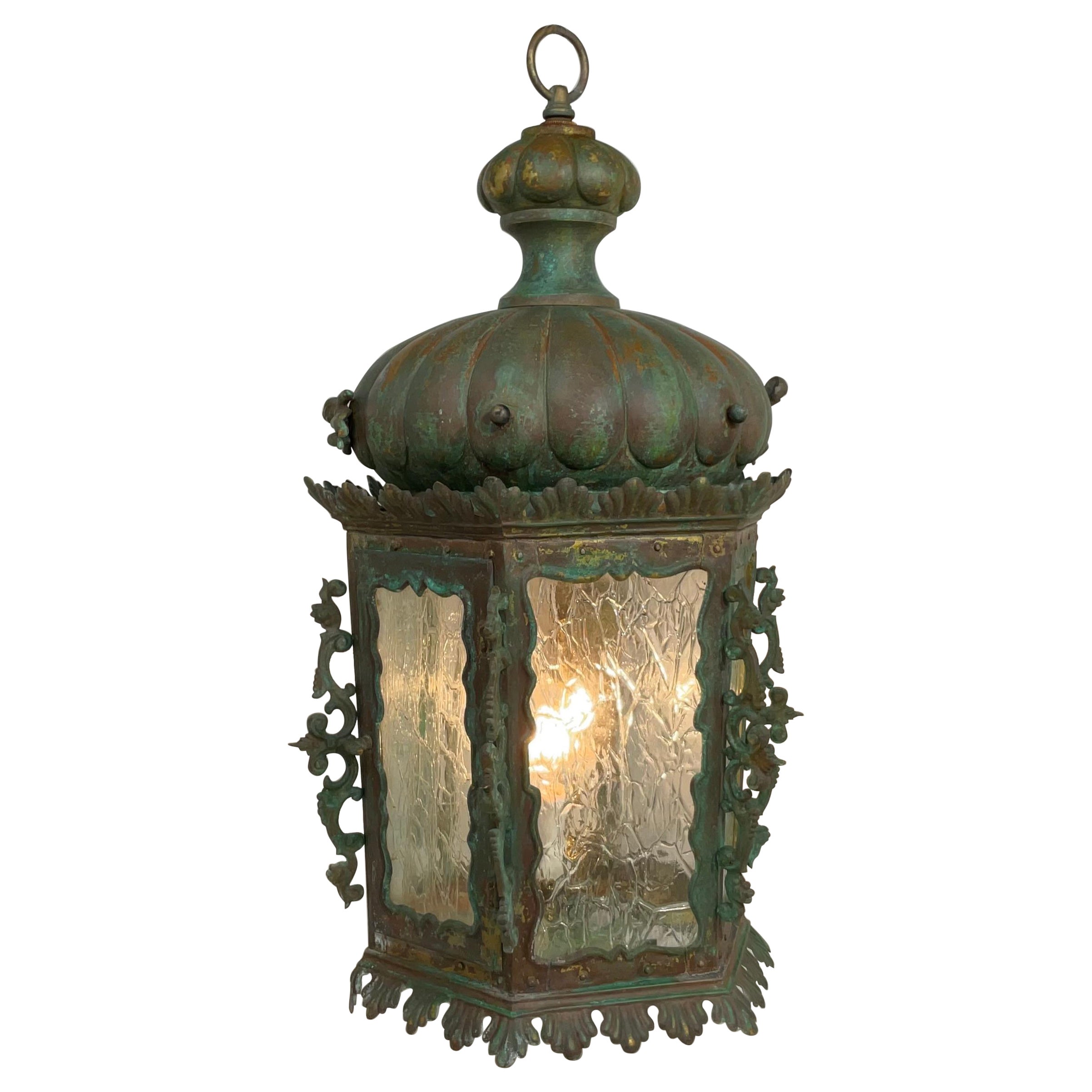 19th Century Bronze And Copper Chandelier Or Pendant  For Sale