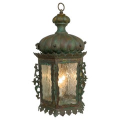 Antique 19th Century Bronze And Copper Chandelier Or Pendant 