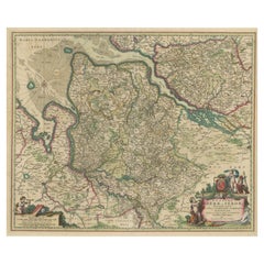 Carte ancienne de la région de Bâle et de Verden, Allemagne