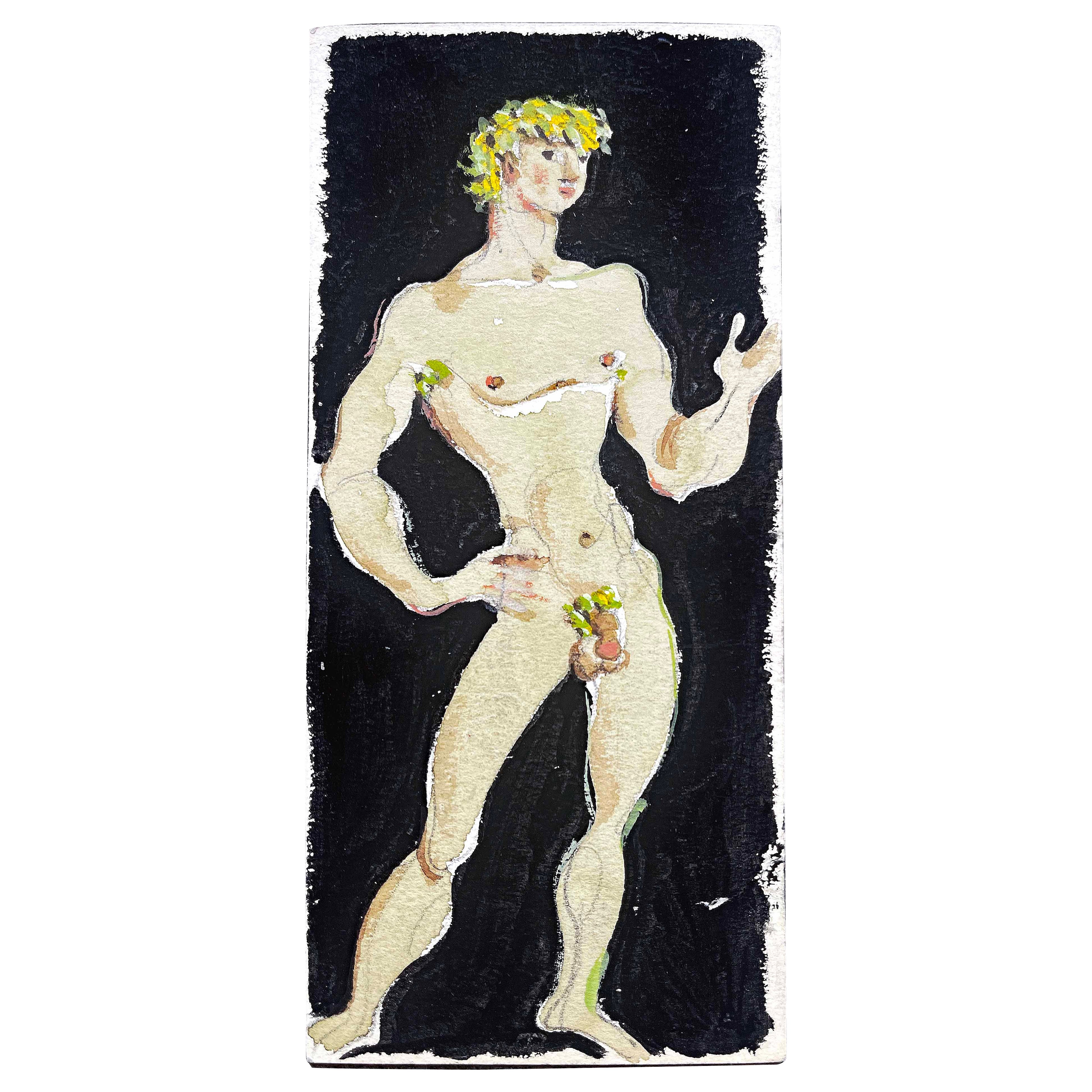 "Nude with Golden Hair", Striking Male Nude by du Bois, Tony Award Winner For Sale