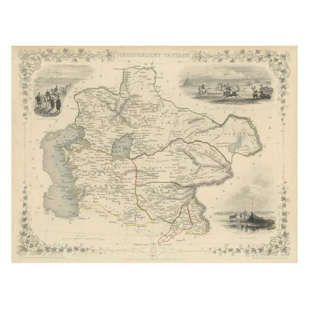 Antique Map of Central Asia between the Caspian Sea and Lake Balkhash ...