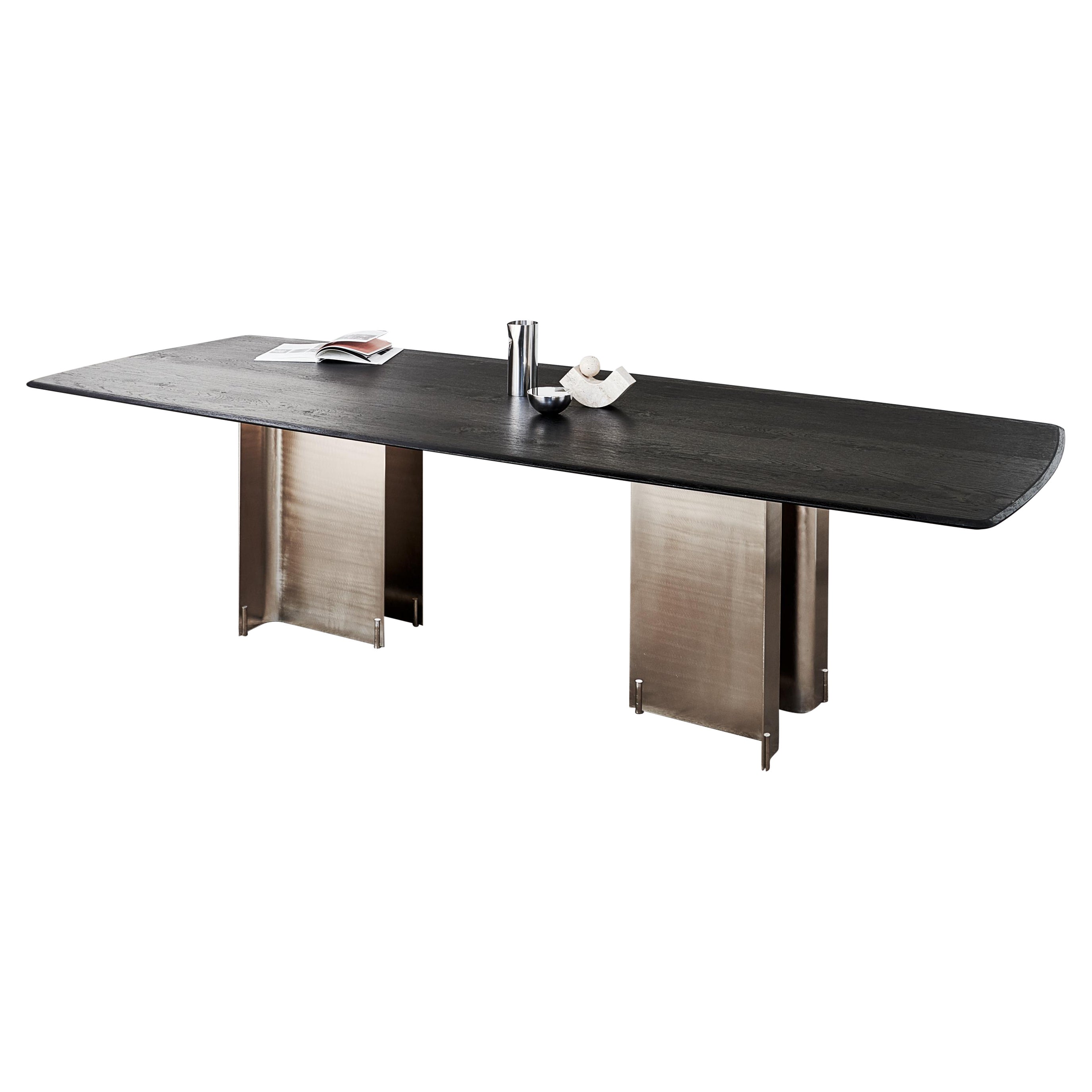 Hidde's Dining Table - 46 "Fortysix"-  Nickel & Tinted Oak - 3100x1100 mm  For Sale