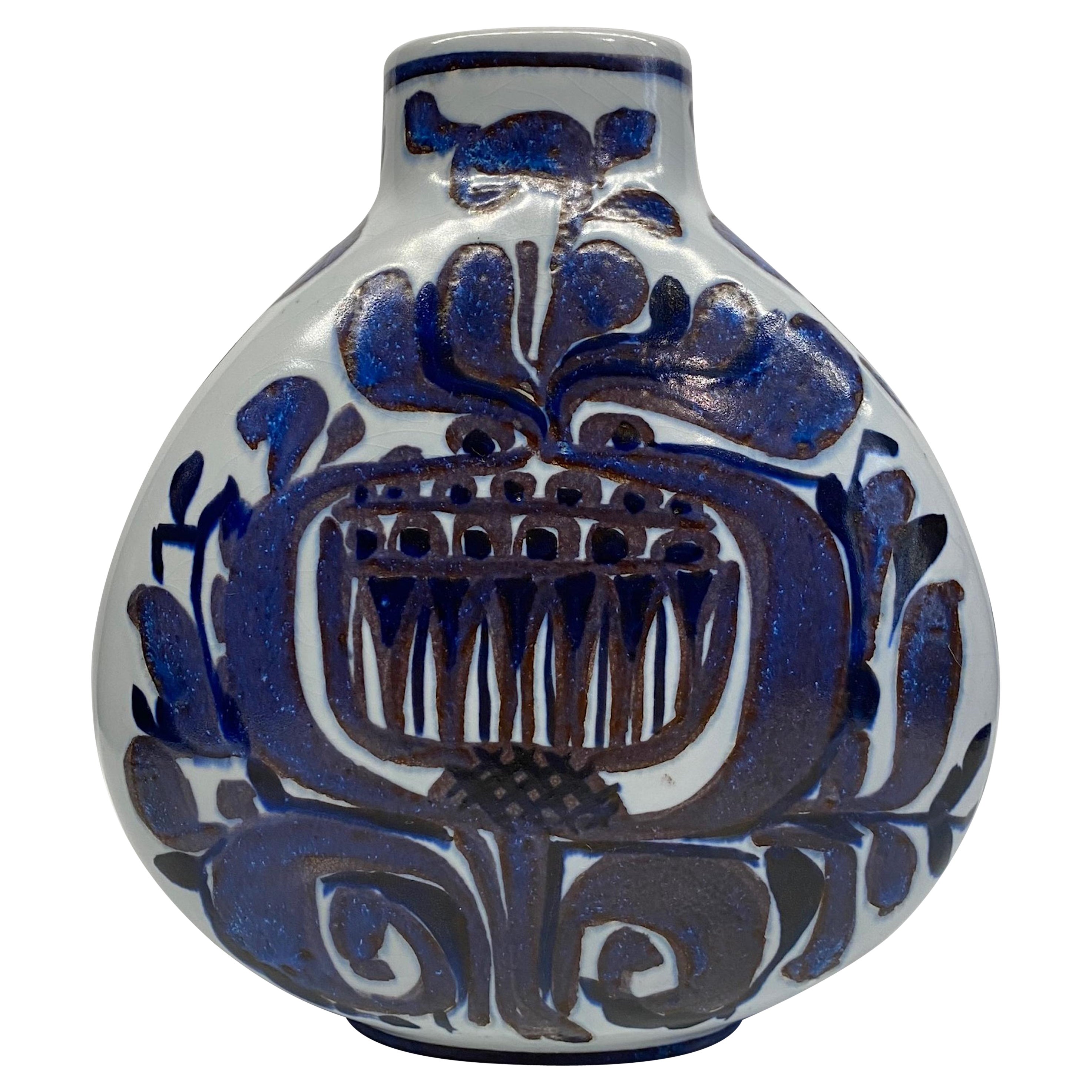  Kari Christiansen for Royal Copenhagen & Alumia Art Pottery Ceramic Vase For Sale