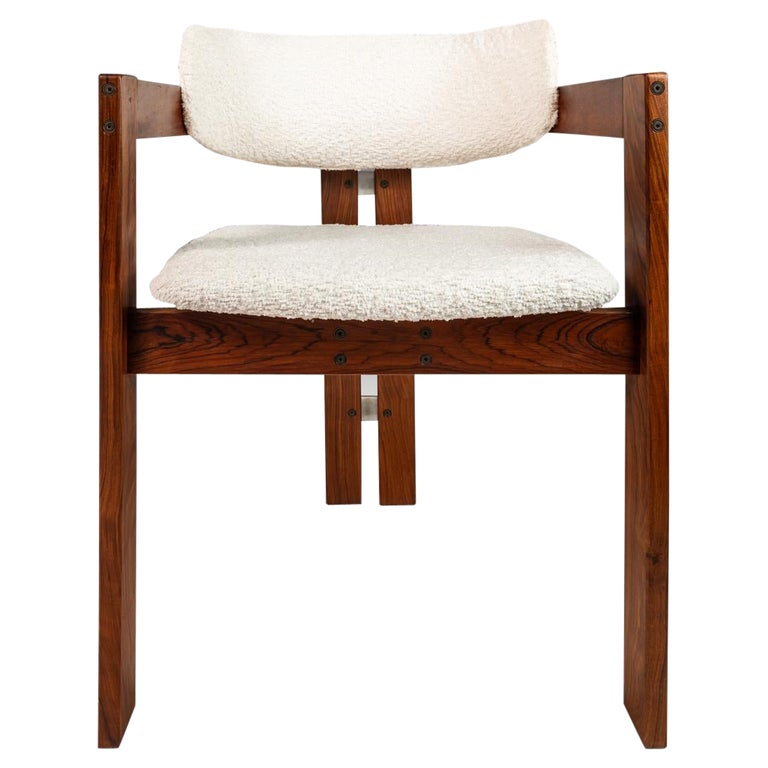 Set of 6 Pamplona Dining Chairs Rosewood and Bouclé After Augusto Savini,  c. 1970s For Sale at 1stDibs
