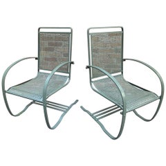 Vintage Howell Spring Cantilever Garden Chairs - a pair