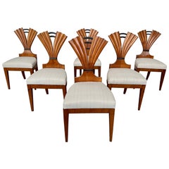 Antique 19th Century Set of Six Cherry Biedermeier Chairs. Vienna, Circa. 1825.