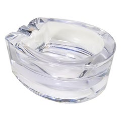 Vintage French Crystal Horseshoe Shaped Ashtray Made in France