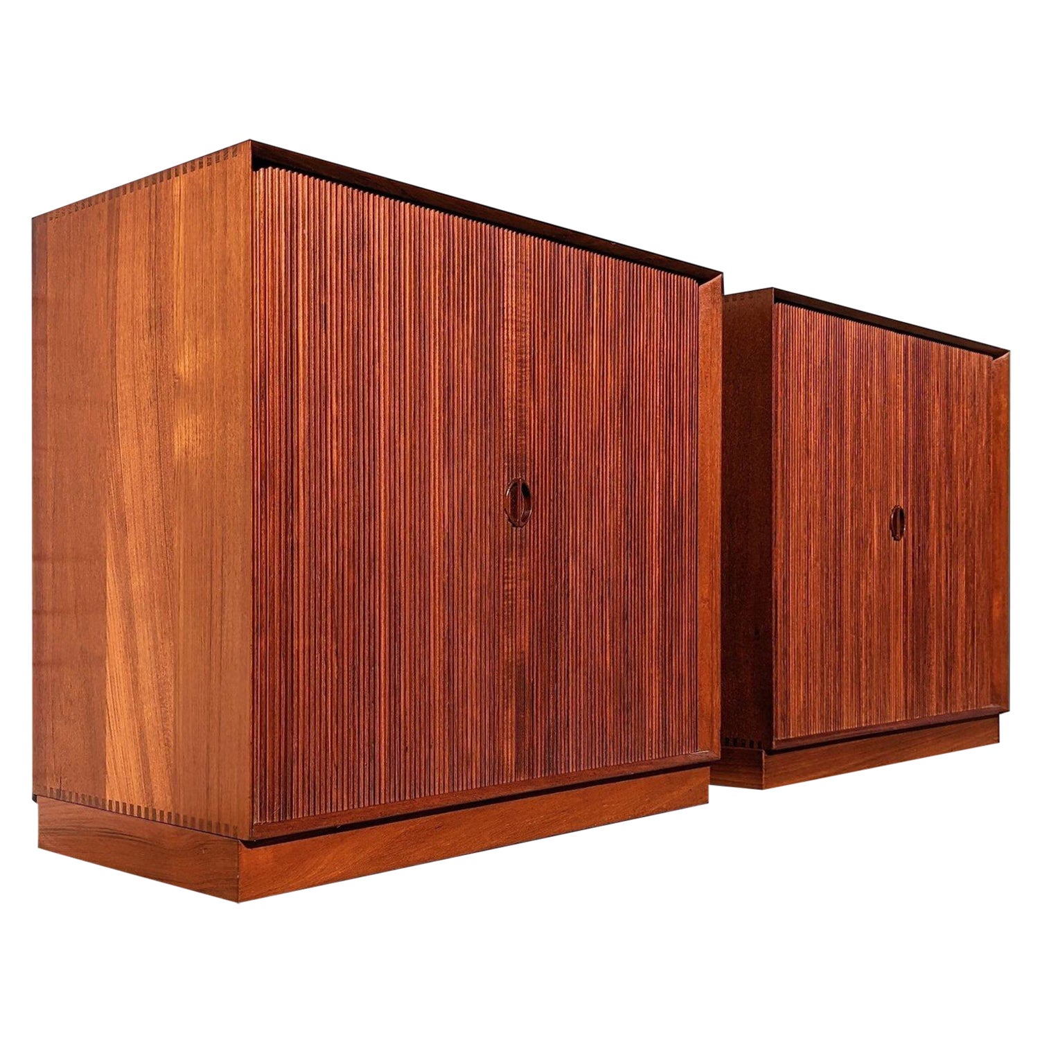 Mid Century Danish Modern Tambour Door Cabinet by Hvidt & Molgaard For Sale