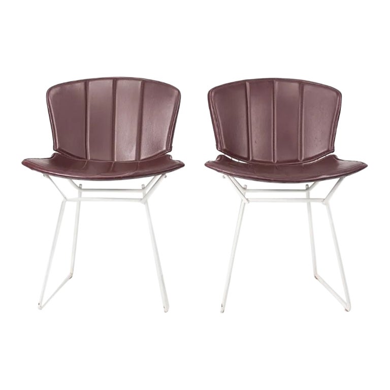 1986 Pair of Harry Bertoia for Knoll Dining Chairs with Original Full Pads For Sale