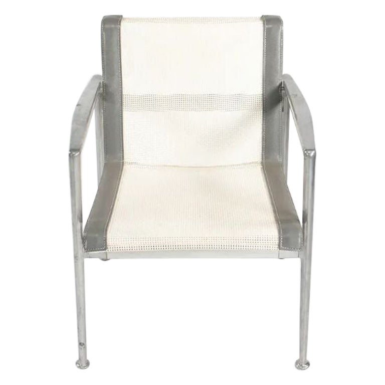 Richard Schultz 1966 Series Aluminum Prototype Dining Arm Chair w/ Rivets For Sale