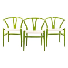 2021 CH24 Wishbone Dining Chairs by Hans Wegner for Carl Hansen in Green