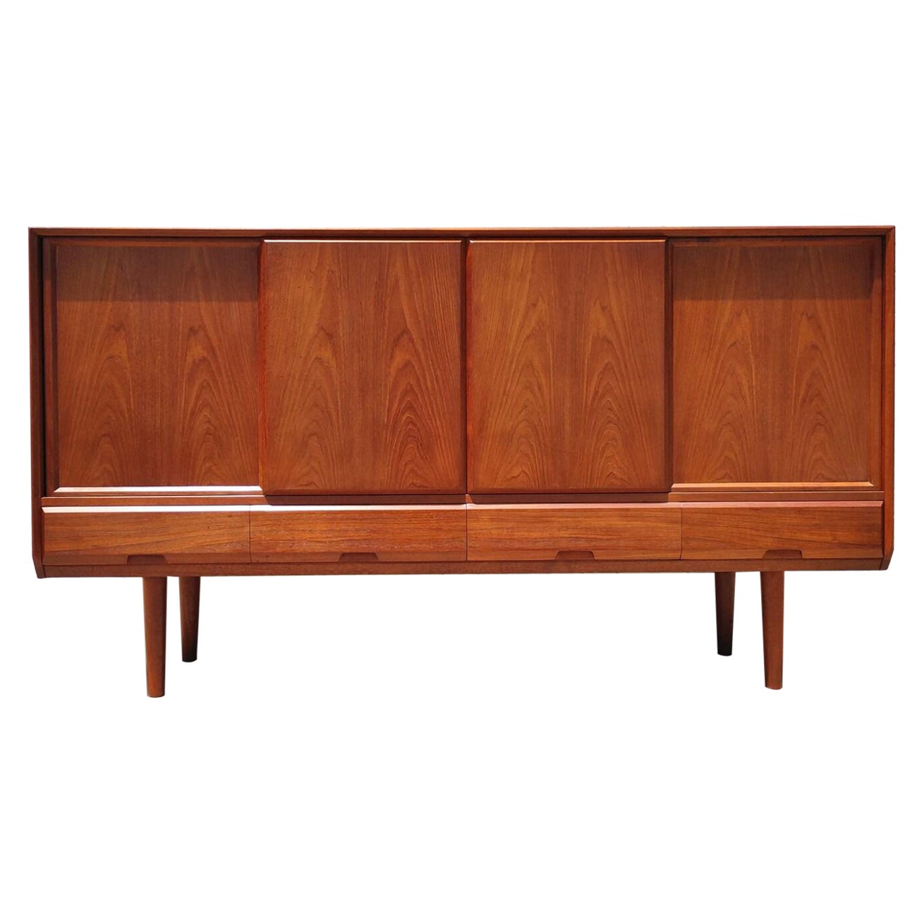 Mid Century Danish Modern Teak Cabinet For Sale