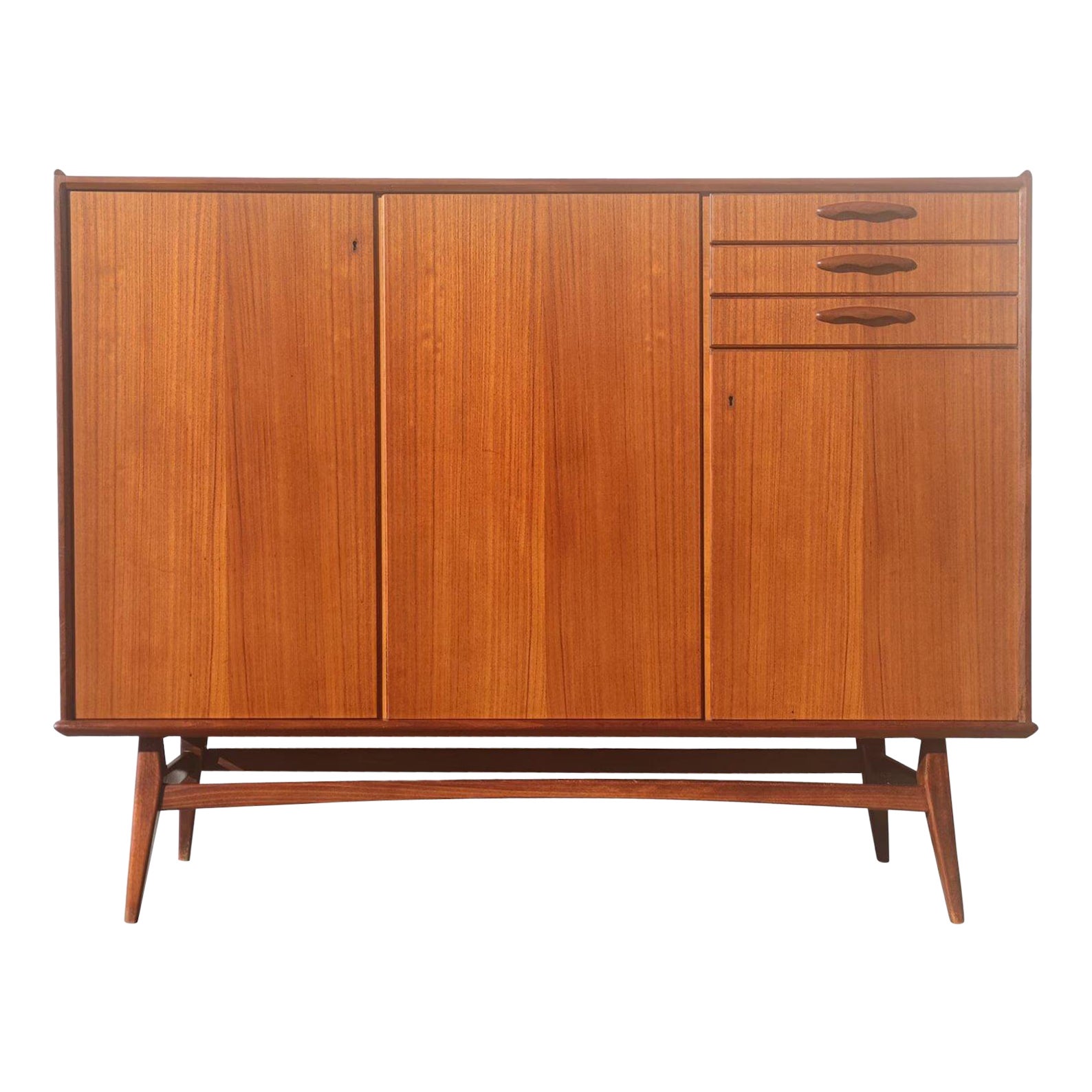 Mid Century Danish Modern Large Teak Cabinet For Sale