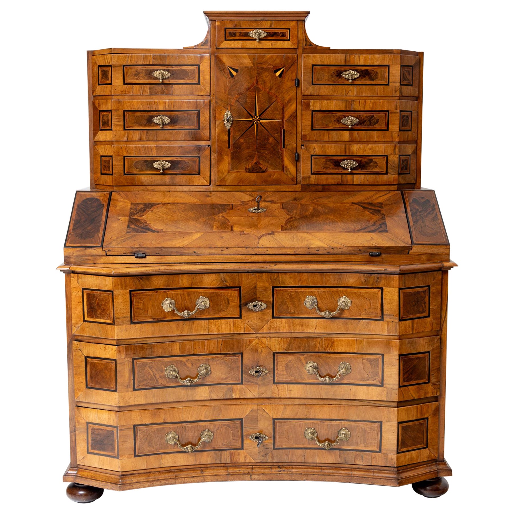 Baroque Tabernacle Secretaire, Mid-18th Century For Sale