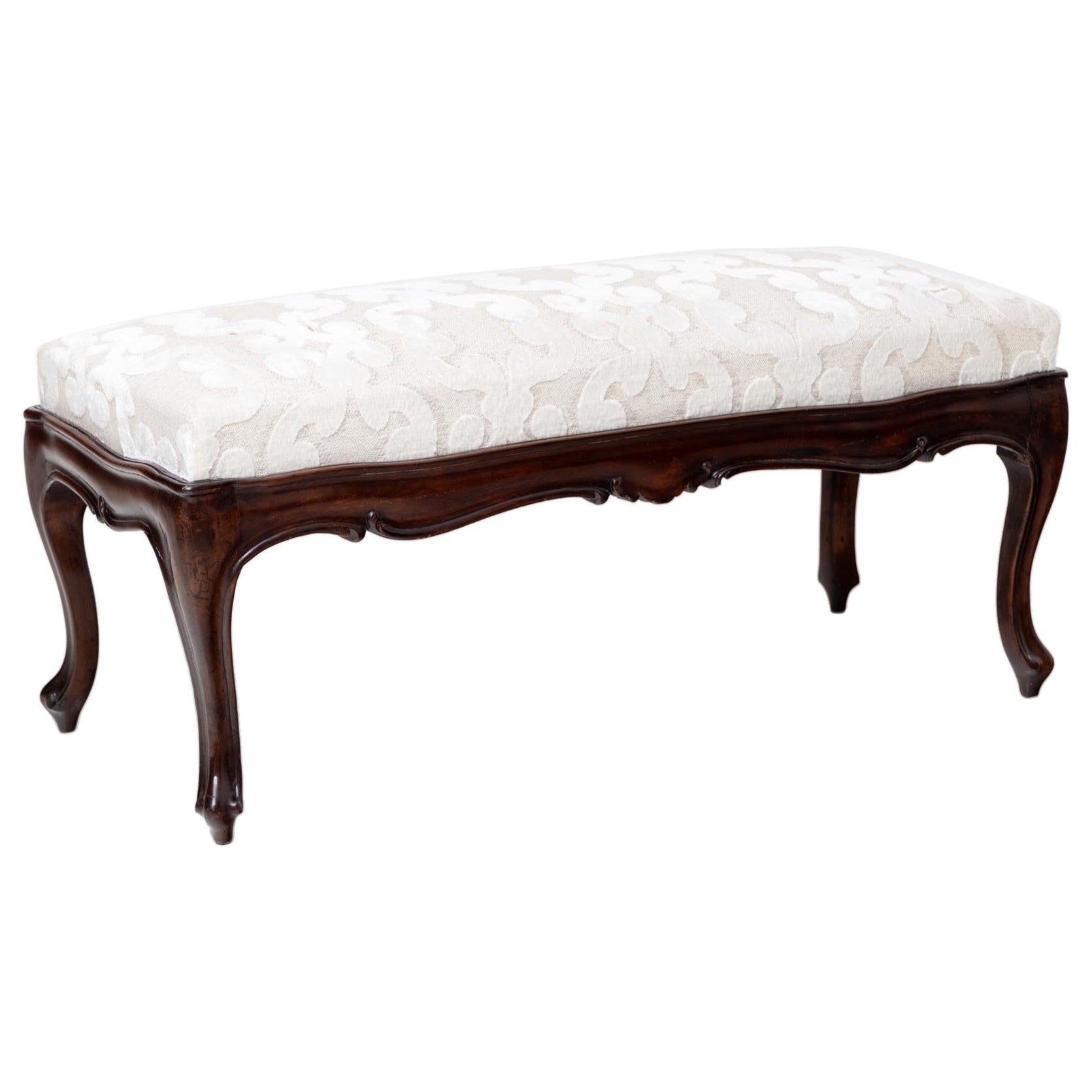 Upholstered Baroque-style Bench, 19th Century