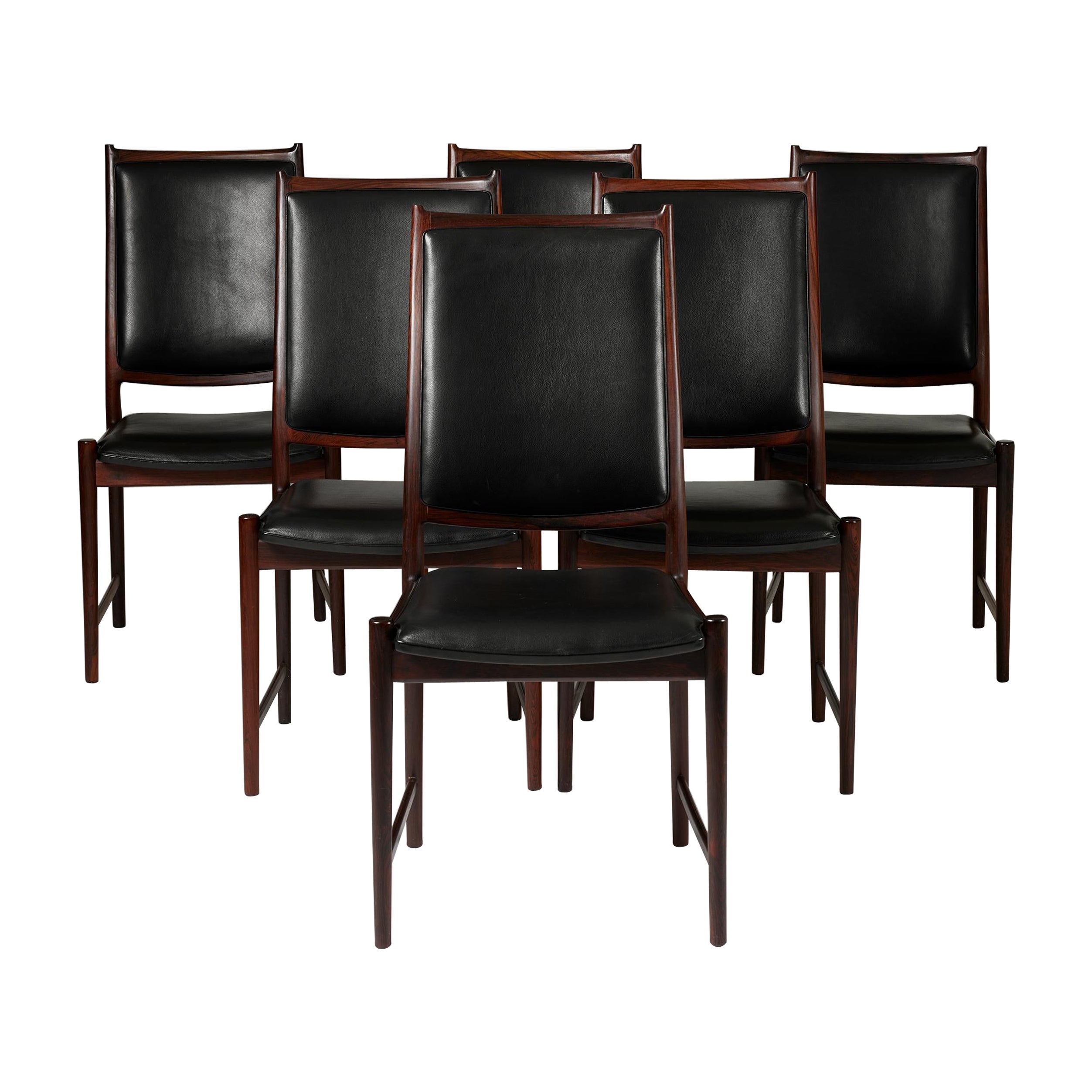 Ensemble de six chaises de salle à manger "Darby", conçues par Torbjörn Afdal pour Bruksbo, Norvège.