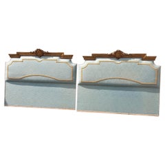 Pair Of Large Golden Wood Headboards, Early 20th Century
