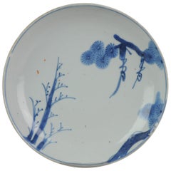 Antike chinesische Kosometsuke Tianqi/Chongzhen-Teller Porzellan-Winterlandschaft aus Porzellan