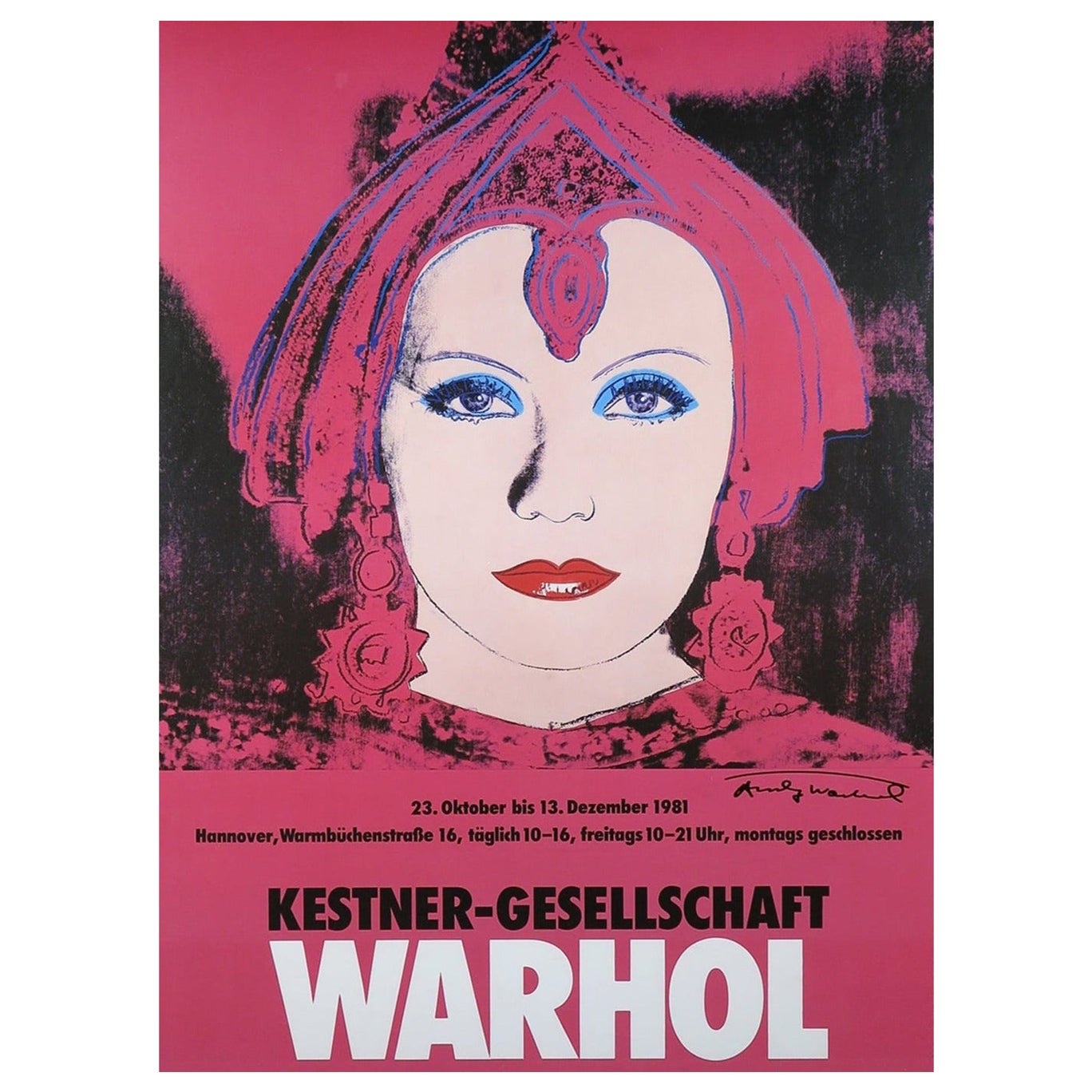 Affiche rétro originale d'Andy Warhol pour Kestner-Gesellschaft, 1981