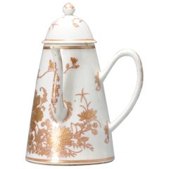 Antique Chinese Coffee / Chocolate Pot Porcelain Gold Yongzheng
