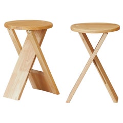 Set of 2 Roger Tallon folding stools for Maison Sentou, France c. 1970