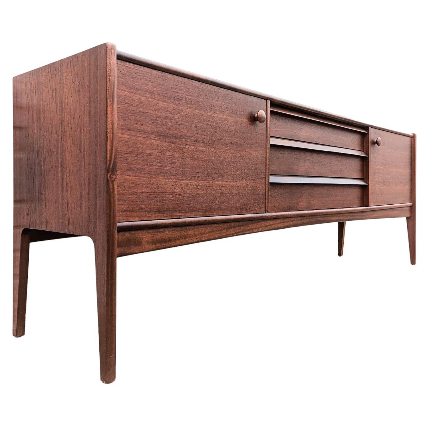 Mid Century English Modern Teak Credenza by Younger For Sale