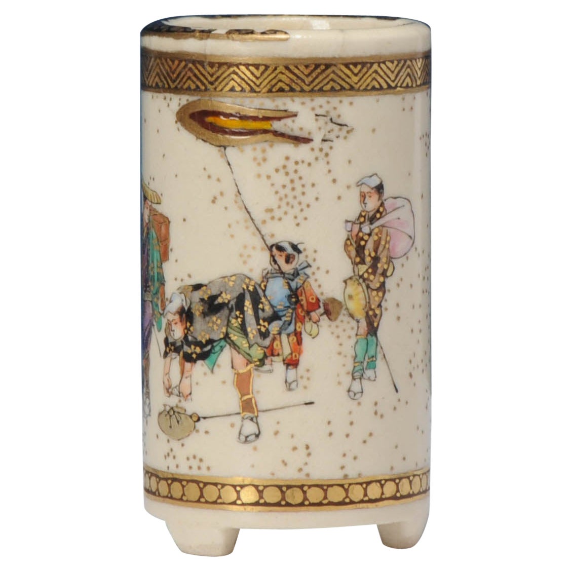 Antique Vase Kinkozan Signed Meiji Era 1868-1912, Late 19th/Early 20th Century For Sale