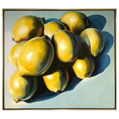Vintage Lowell Nesbitt Ten Lemons Iconic Oil Painting painted in 1978 Still Life 