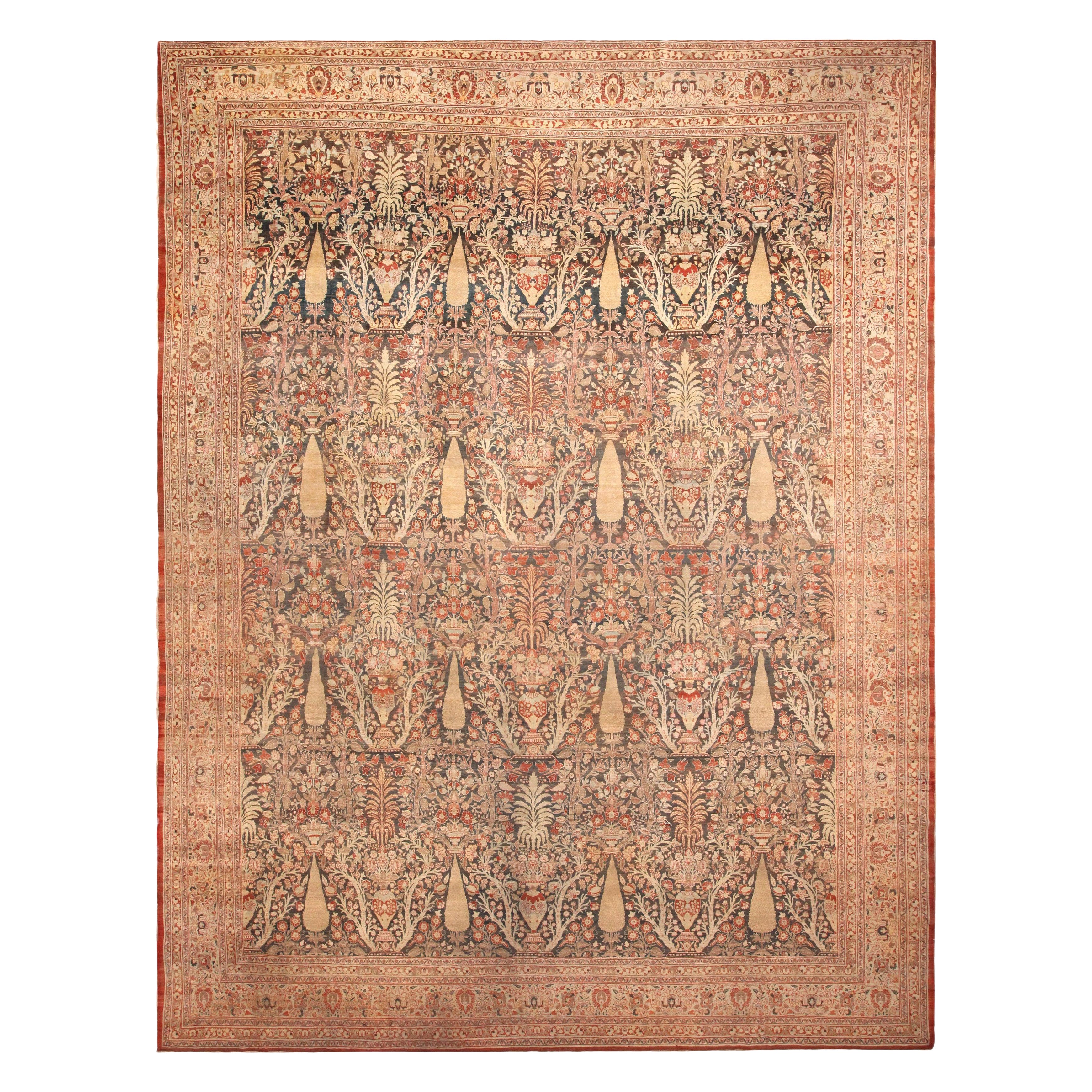 Nazmiyal Collection Antique Persian Tabriz Rug. 13 ft 8 in x 18 ft 3 in