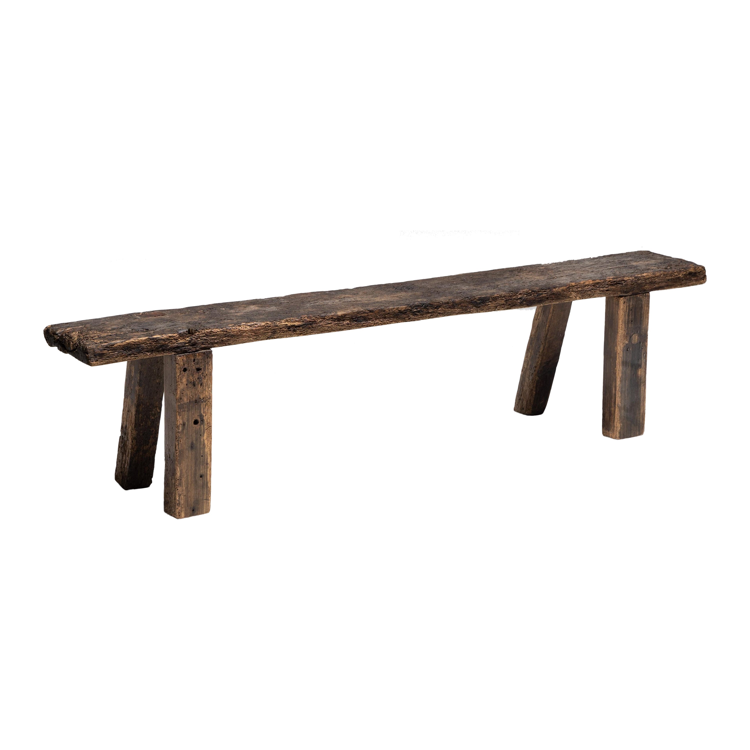Rustic Art Populaire Bench, France, Early 20th Century For Sale