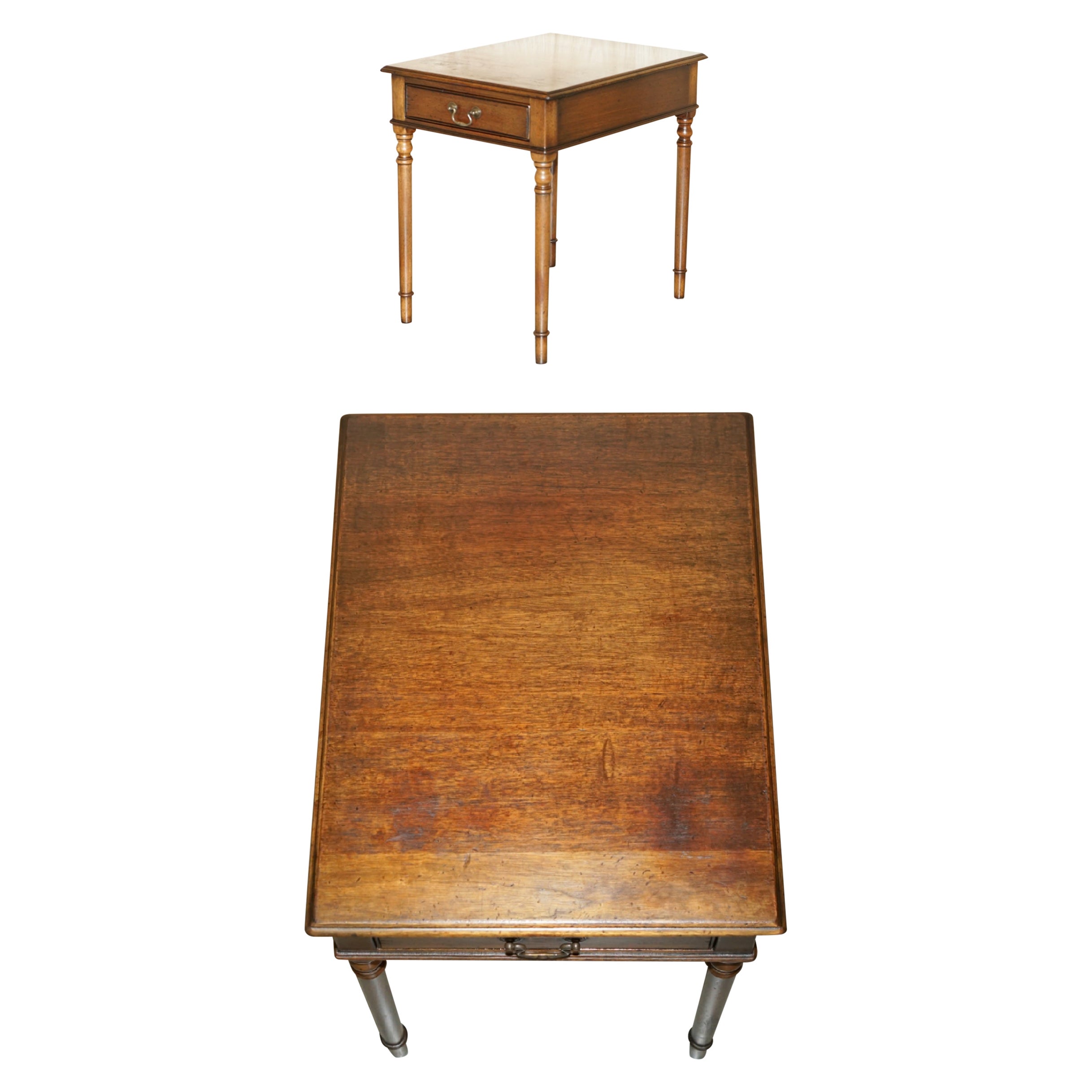 ENGLiSH COUNTRY HOUSE OAK CIRCA 1940'S SINGLE DRAWER SIDE OR OCCASIONAL TABLE For Sale