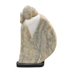 Ned Archuleta Native American Figural Woman Alabaster Sculpture