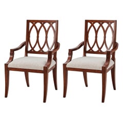 Two Modern Trellis Back Armchairs