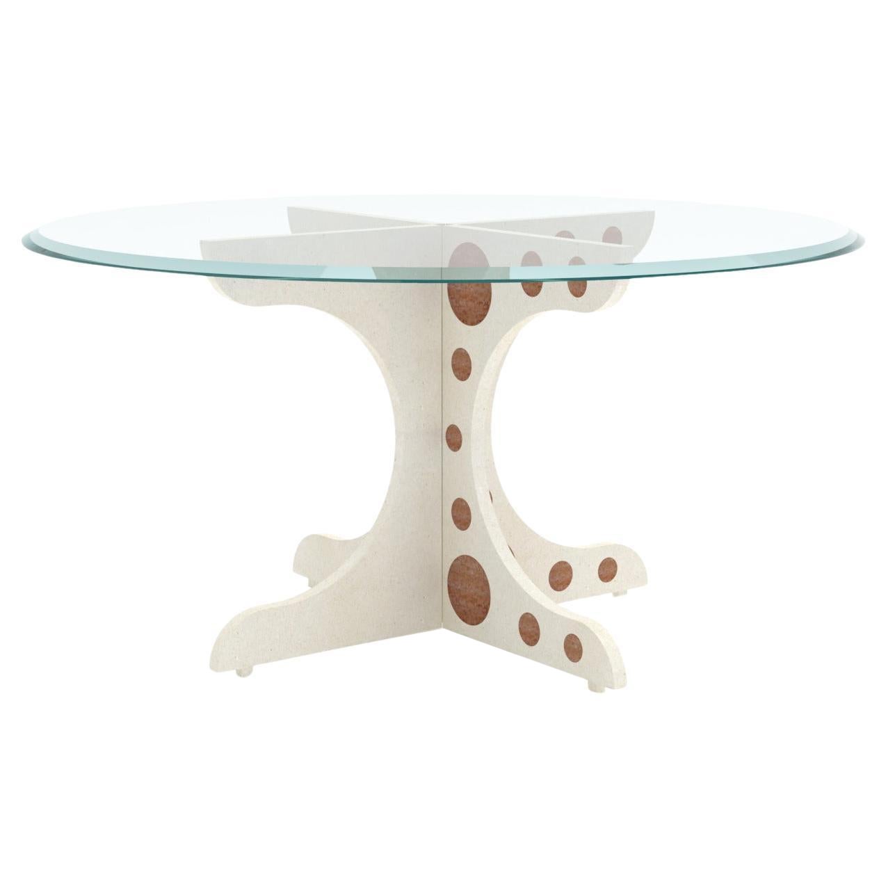 Ma-Mi, 21st Century Veselye Marble and Glass Round Coffee Table - Filling holes