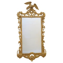 Antique A Fine George II Carved Giltwood Mirror with Phoenix Crest