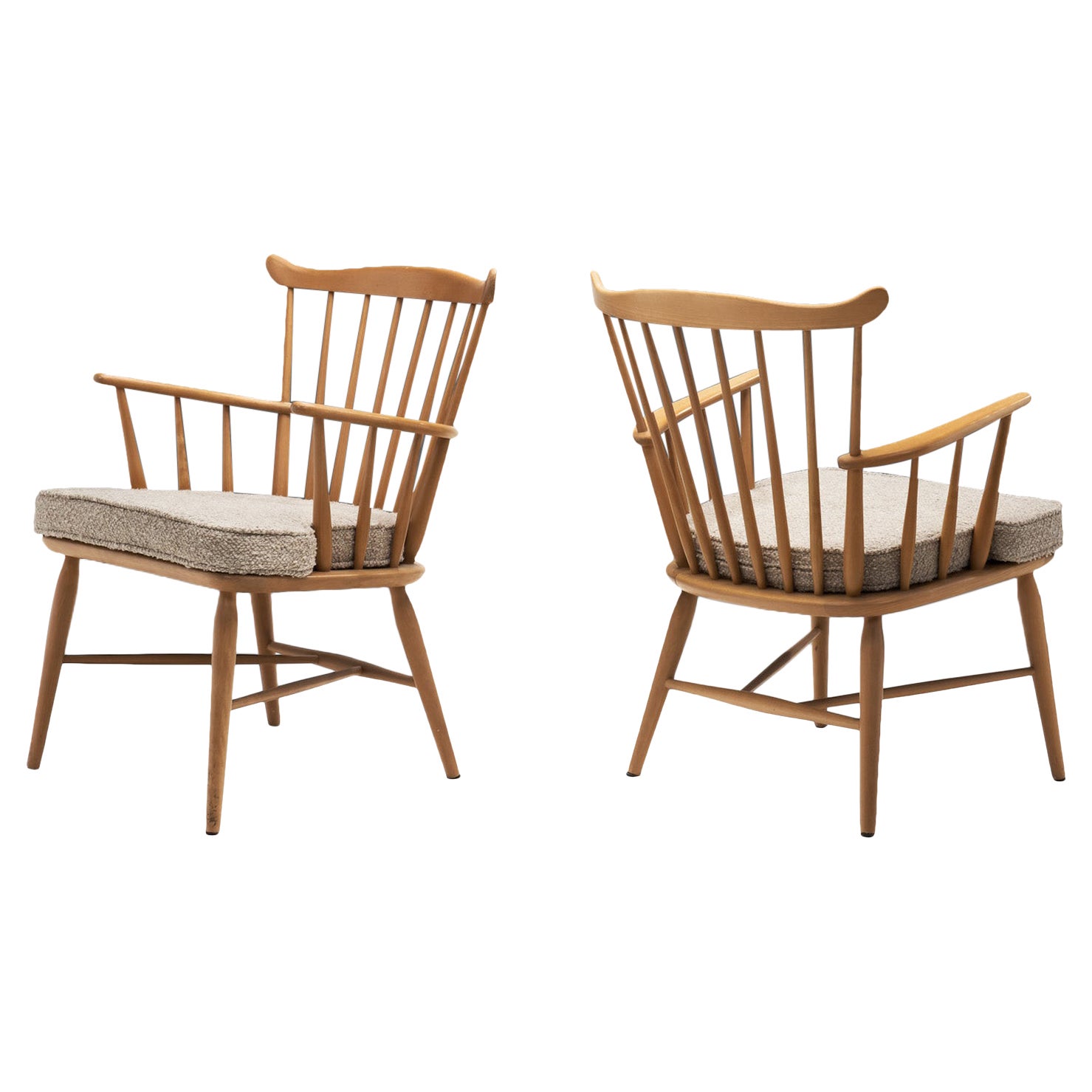 Beech Slatback Chairs by Børge Mogensen for FDB Møbler, Denmark For Sale at 1stDibs