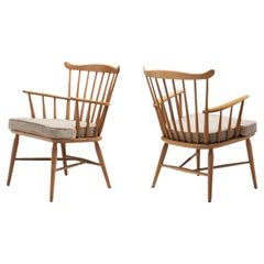 Used Beech Slatback Chairs by Børge Mogensen for FDB Møbler, Denmark 1960s