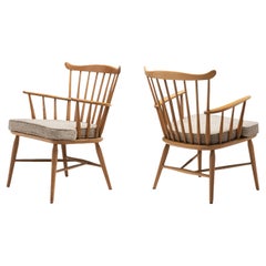 Vintage Beech Slatback Chairs by Børge Mogensen for FDB Møbler, Denmark 1960s