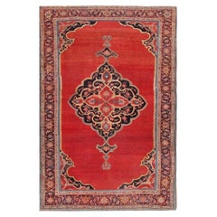 Antiker persischer Halvai-Bidjar-Teppich. Größe: 4 ft 8 in x 7 ft 