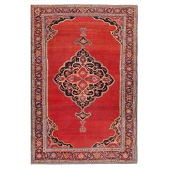 Alfombra persa antigua Halvai Bidjar. Tamaño: 1,8 m x 1,8 m