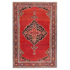 Tapis persan antique Halvai Bidjar. Taille : 4 ft 8 in x 7 ft 