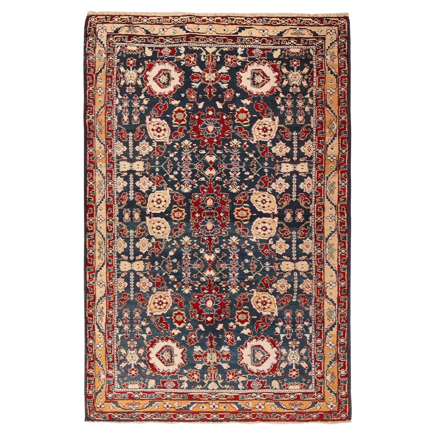 Antique Indian Agra Rug. 5 ft x 7 ft 6 in