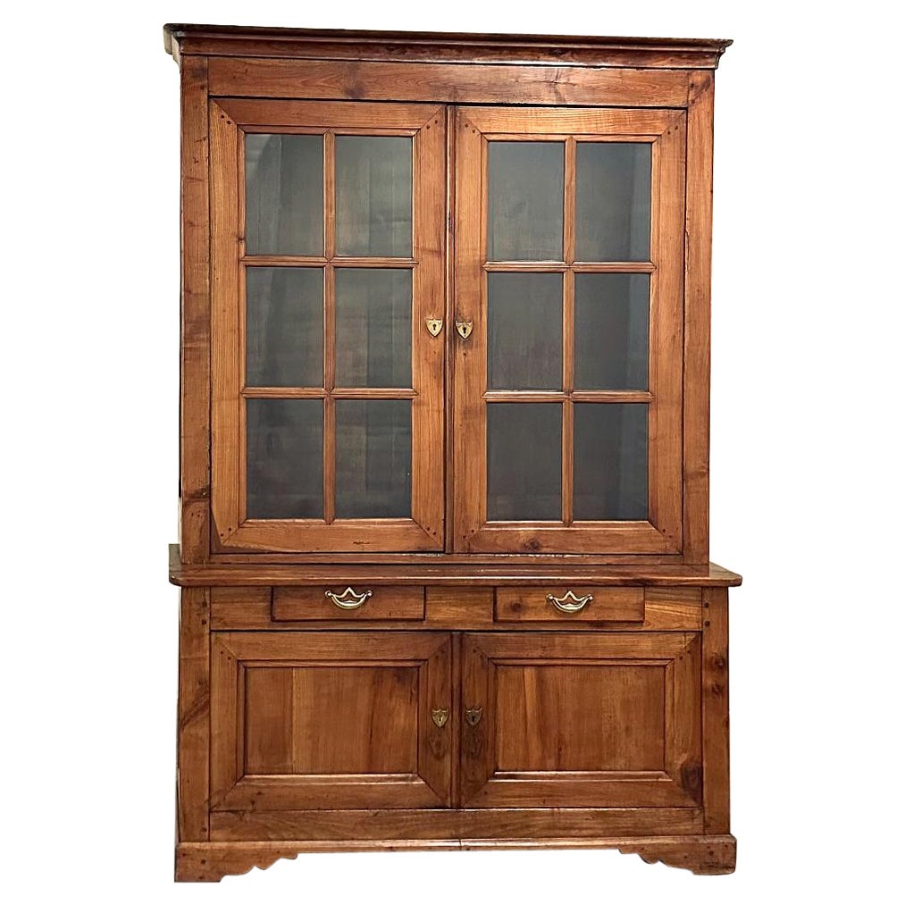 19th Century French Louis Philippe Period Cherry Bookcase ~ China Buffet For Sale
