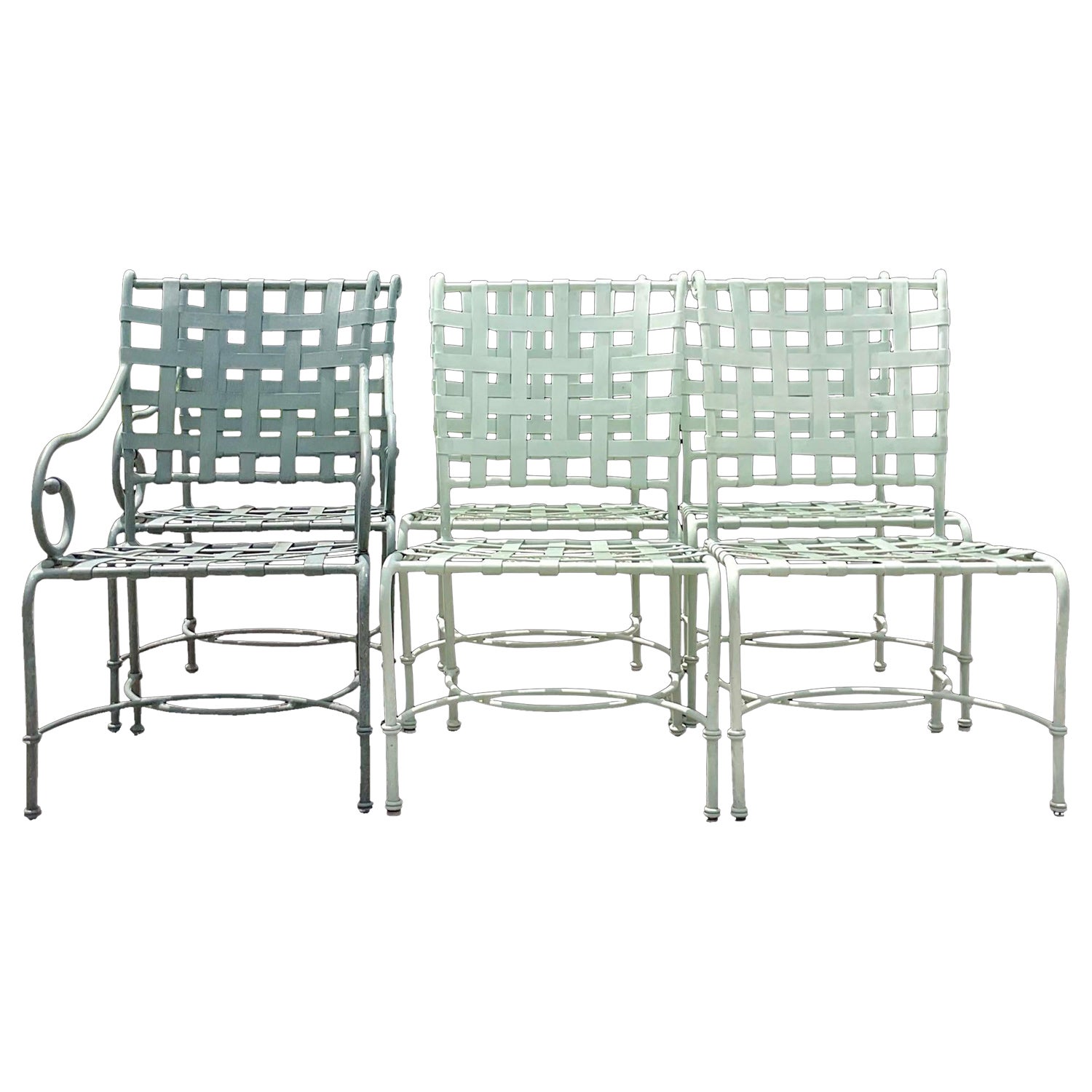 Vintage Coastal Brown Jordan Cast Aluminum Dining Chairs - Set of 6