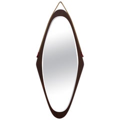 Jacques Adnet Inspired Mid-Century Italian Mirror