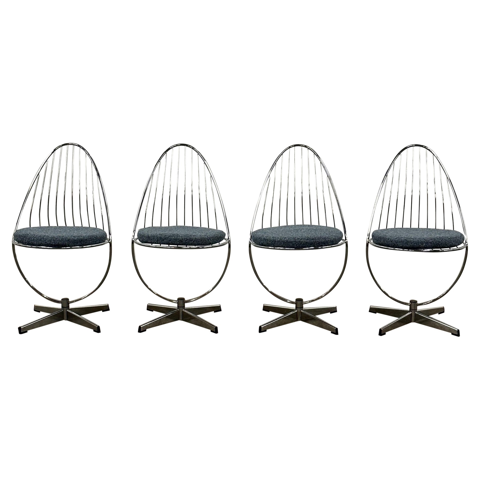 Chrome Egg Chairs Attributed to Dahlens Dalum For Sale